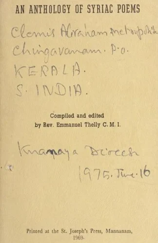 An Anthology of Syriac Poems Par